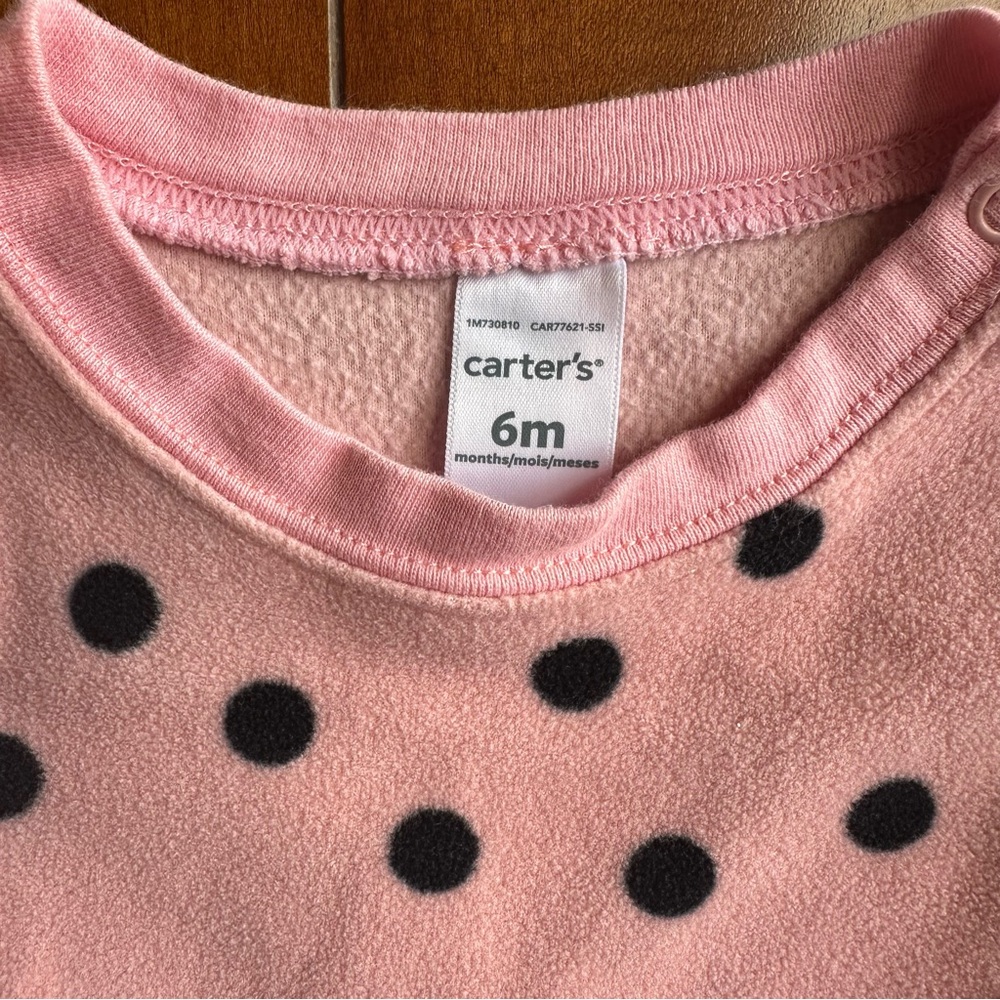 Carter's Pink and Black Polka Dot Sweater - Picture 3 of 4